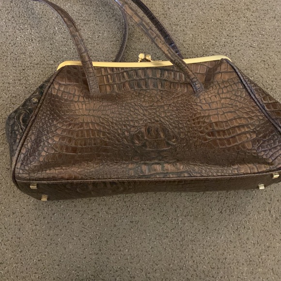 Clasp brown faux reptile handbag - Picture 4 of 7
